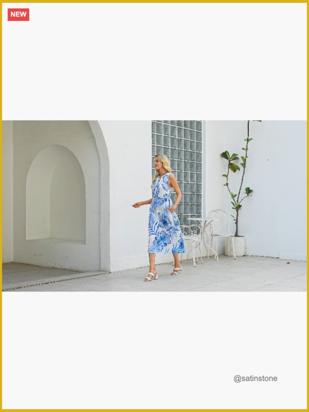 Summer Maxi Dress with Pockets Button Up V-Neck - Picture 6 of 7